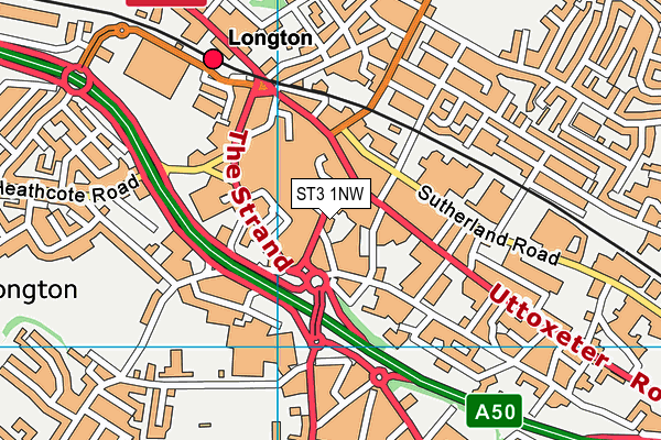 ST3 1NW map - OS VectorMap District (Ordnance Survey)