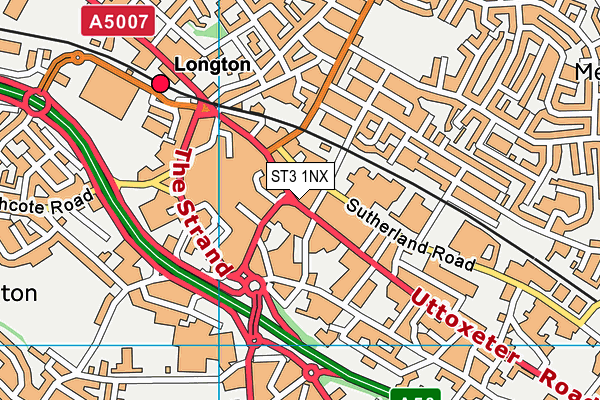 ST3 1NX map - OS VectorMap District (Ordnance Survey)