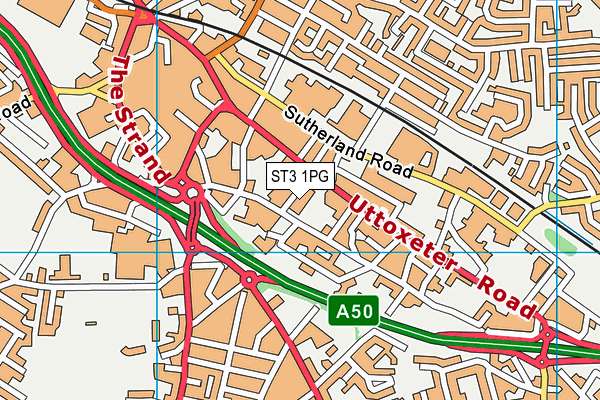 ST3 1PG map - OS VectorMap District (Ordnance Survey)