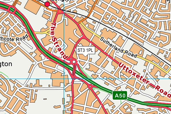 ST3 1PL map - OS VectorMap District (Ordnance Survey)