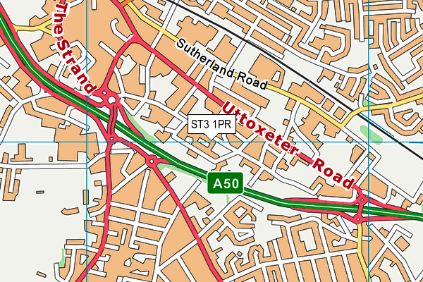 ST3 1PR map - OS VectorMap District (Ordnance Survey)