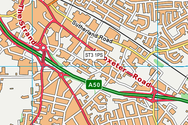 ST3 1PS map - OS VectorMap District (Ordnance Survey)