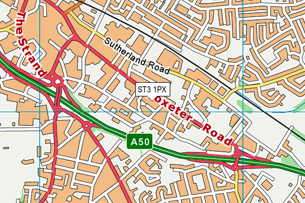 ST3 1PX map - OS VectorMap District (Ordnance Survey)