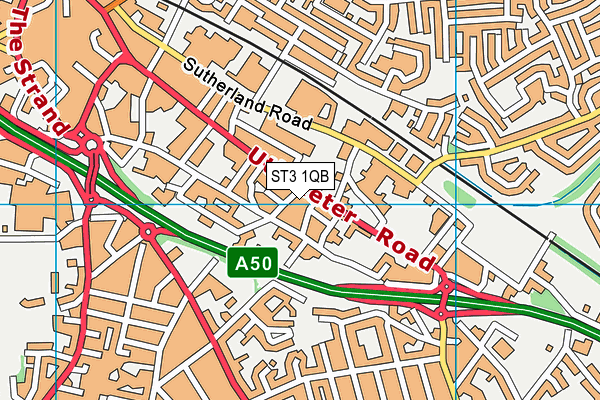 ST3 1QB map - OS VectorMap District (Ordnance Survey)