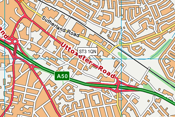 ST3 1QN map - OS VectorMap District (Ordnance Survey)