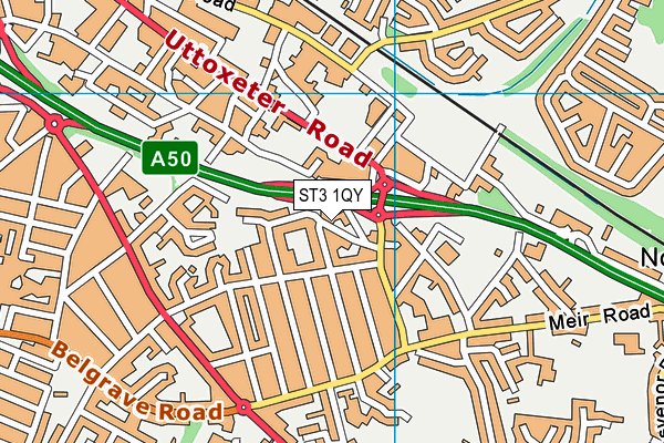 ST3 1QY map - OS VectorMap District (Ordnance Survey)