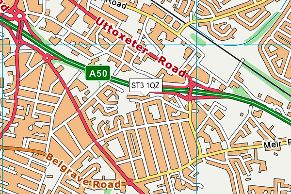 ST3 1QZ map - OS VectorMap District (Ordnance Survey)