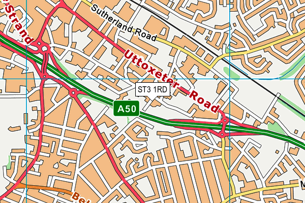 ST3 1RD map - OS VectorMap District (Ordnance Survey)