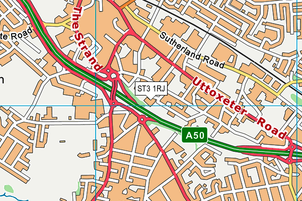 ST3 1RJ map - OS VectorMap District (Ordnance Survey)