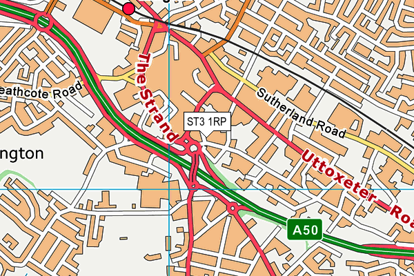 ST3 1RP map - OS VectorMap District (Ordnance Survey)