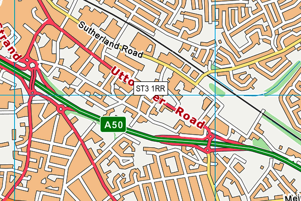 ST3 1RR map - OS VectorMap District (Ordnance Survey)