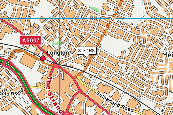 ST3 1RS map - OS VectorMap District (Ordnance Survey)