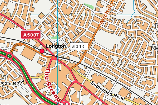 ST3 1RT map - OS VectorMap District (Ordnance Survey)