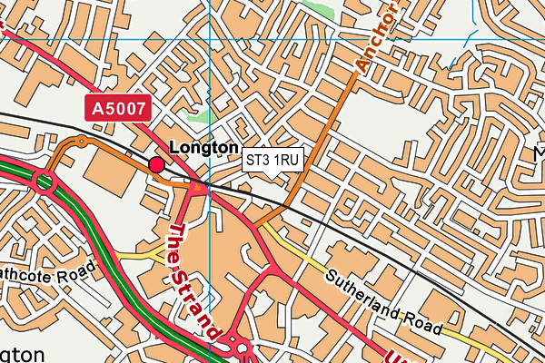 ST3 1RU map - OS VectorMap District (Ordnance Survey)