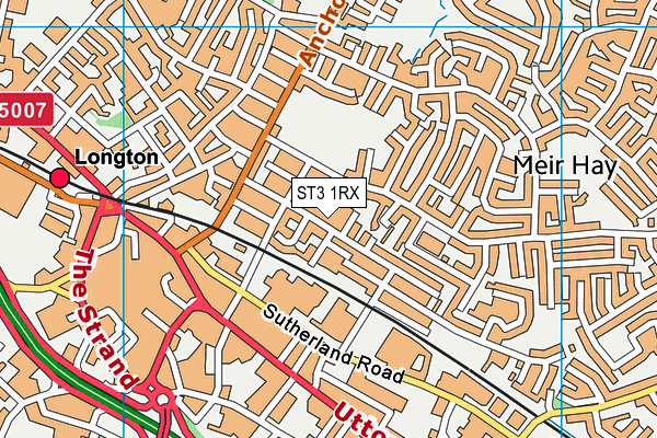 ST3 1RX map - OS VectorMap District (Ordnance Survey)