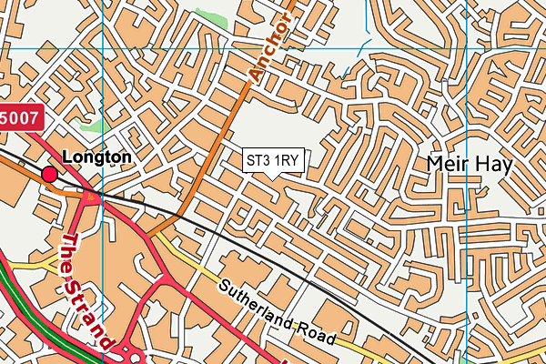 ST3 1RY map - OS VectorMap District (Ordnance Survey)