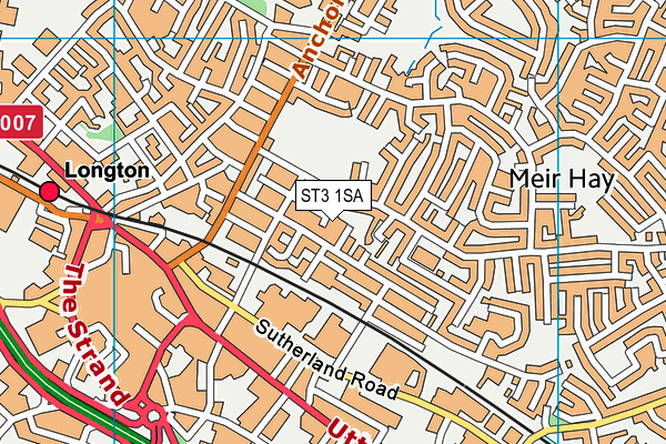 ST3 1SA map - OS VectorMap District (Ordnance Survey)