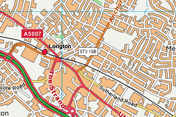 ST3 1SB map - OS VectorMap District (Ordnance Survey)