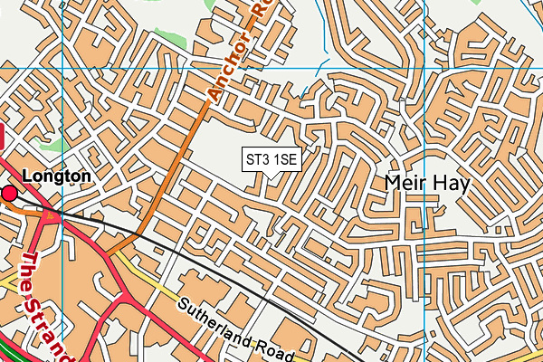 ST3 1SE map - OS VectorMap District (Ordnance Survey)