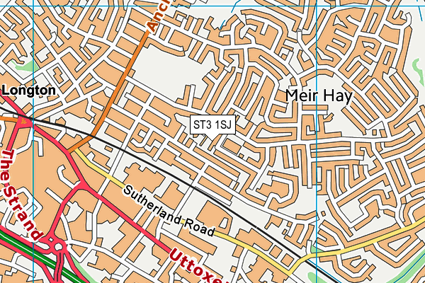 ST3 1SJ map - OS VectorMap District (Ordnance Survey)