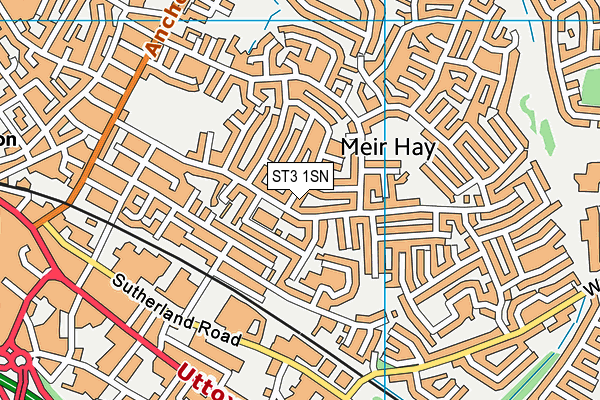 ST3 1SN map - OS VectorMap District (Ordnance Survey)