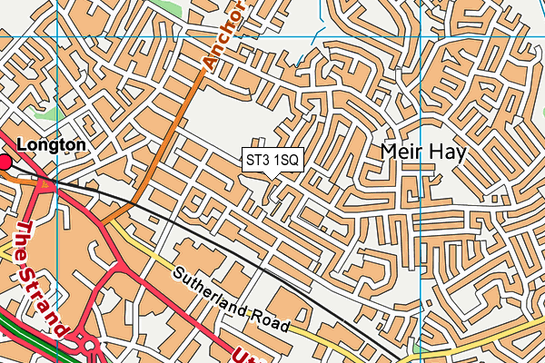 ST3 1SQ map - OS VectorMap District (Ordnance Survey)