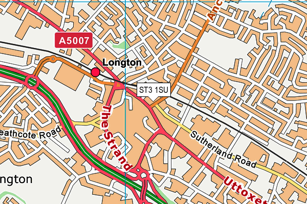 ST3 1SU map - OS VectorMap District (Ordnance Survey)