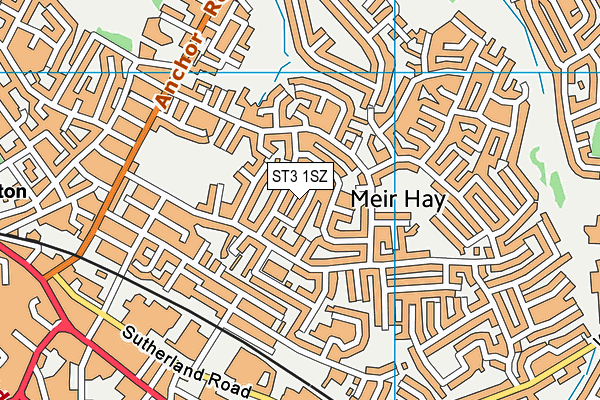 ST3 1SZ map - OS VectorMap District (Ordnance Survey)