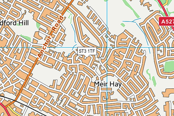 ST3 1TF map - OS VectorMap District (Ordnance Survey)