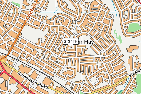 ST3 1TH map - OS VectorMap District (Ordnance Survey)