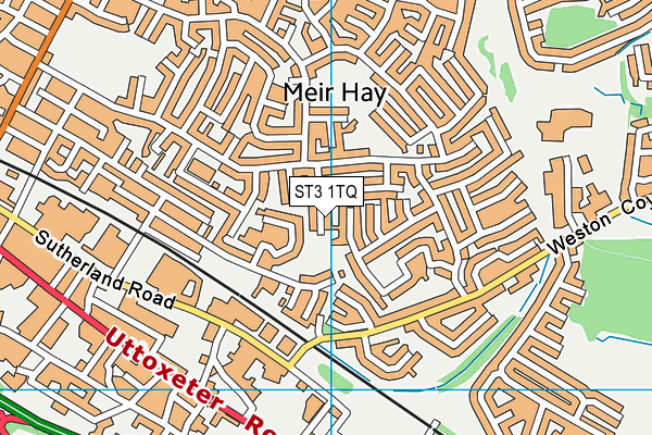 ST3 1TQ map - OS VectorMap District (Ordnance Survey)