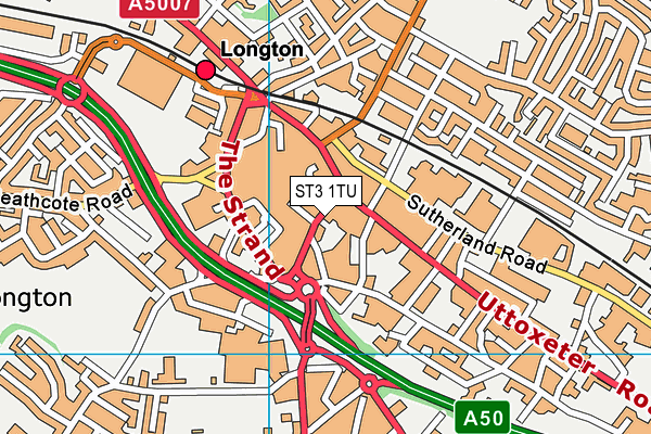 ST3 1TU map - OS VectorMap District (Ordnance Survey)