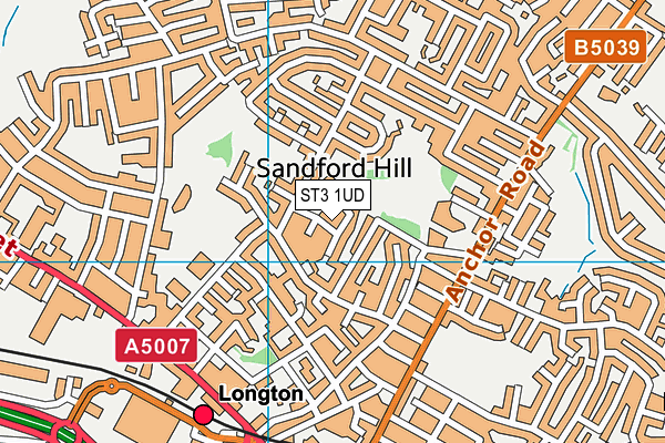ST3 1UD map - OS VectorMap District (Ordnance Survey)