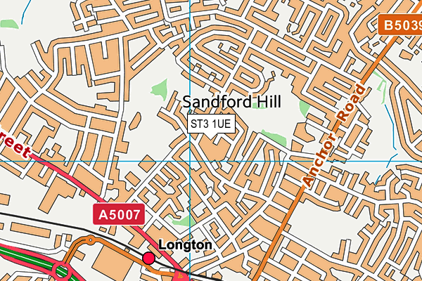 ST3 1UE map - OS VectorMap District (Ordnance Survey)