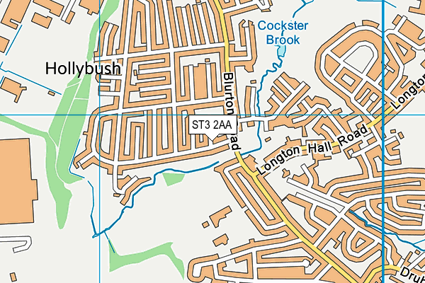 ST3 2AA map - OS VectorMap District (Ordnance Survey)