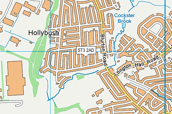 ST3 2AD map - OS VectorMap District (Ordnance Survey)