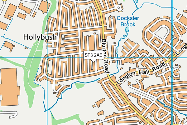 ST3 2AE map - OS VectorMap District (Ordnance Survey)