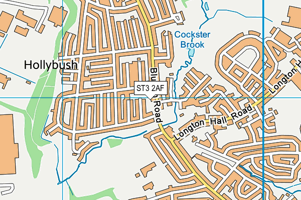 ST3 2AF map - OS VectorMap District (Ordnance Survey)