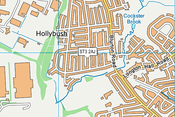 ST3 2AJ map - OS VectorMap District (Ordnance Survey)