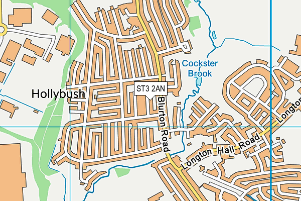 ST3 2AN map - OS VectorMap District (Ordnance Survey)