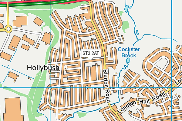 ST3 2AT map - OS VectorMap District (Ordnance Survey)