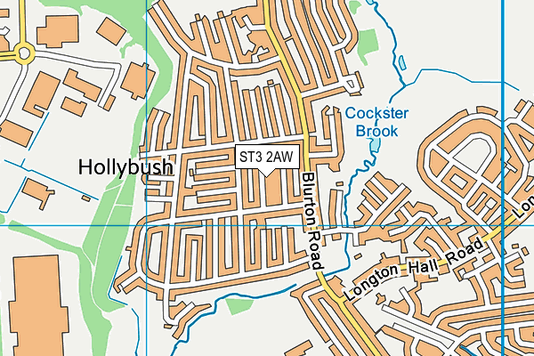 ST3 2AW map - OS VectorMap District (Ordnance Survey)