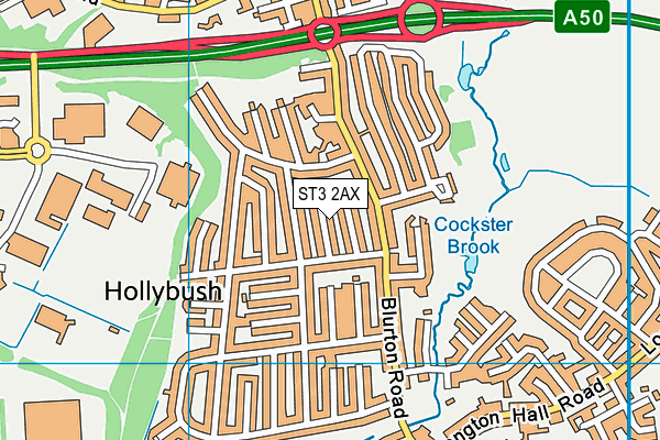 ST3 2AX map - OS VectorMap District (Ordnance Survey)