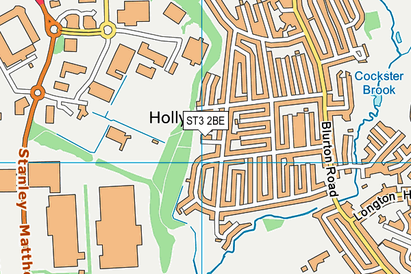 ST3 2BE map - OS VectorMap District (Ordnance Survey)