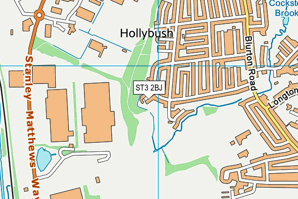 ST3 2BJ map - OS VectorMap District (Ordnance Survey)