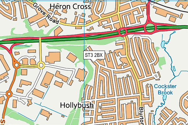 ST3 2BX map - OS VectorMap District (Ordnance Survey)