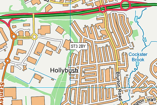 ST3 2BY map - OS VectorMap District (Ordnance Survey)