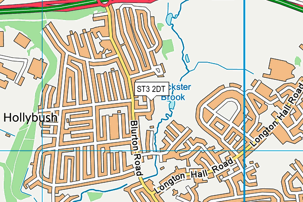 ST3 2DT map - OS VectorMap District (Ordnance Survey)