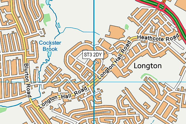 ST3 2DY map - OS VectorMap District (Ordnance Survey)