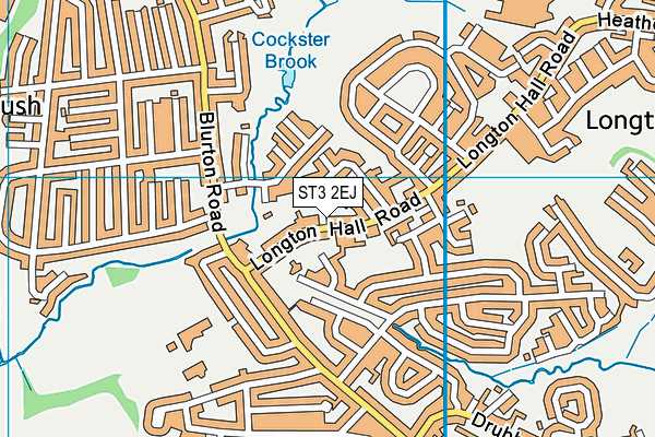 ST3 2EJ map - OS VectorMap District (Ordnance Survey)